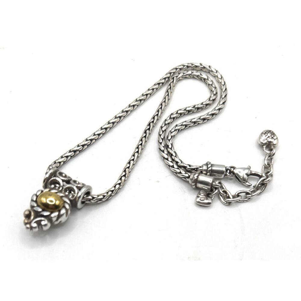 Brighton reversible Moonglow Pendant necklace Gold muted white silver 18"